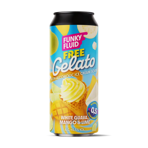 Bière Funky Fluid Free Gelato White Guava, Mango & Lime sans alcool 0,5%